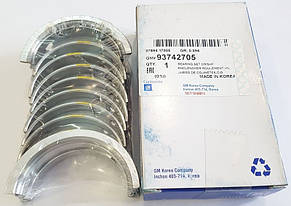 Вкладки корінні стандарт Ланос 1.5-1.6, Авео, Лачетті 1.6. GM 93742705