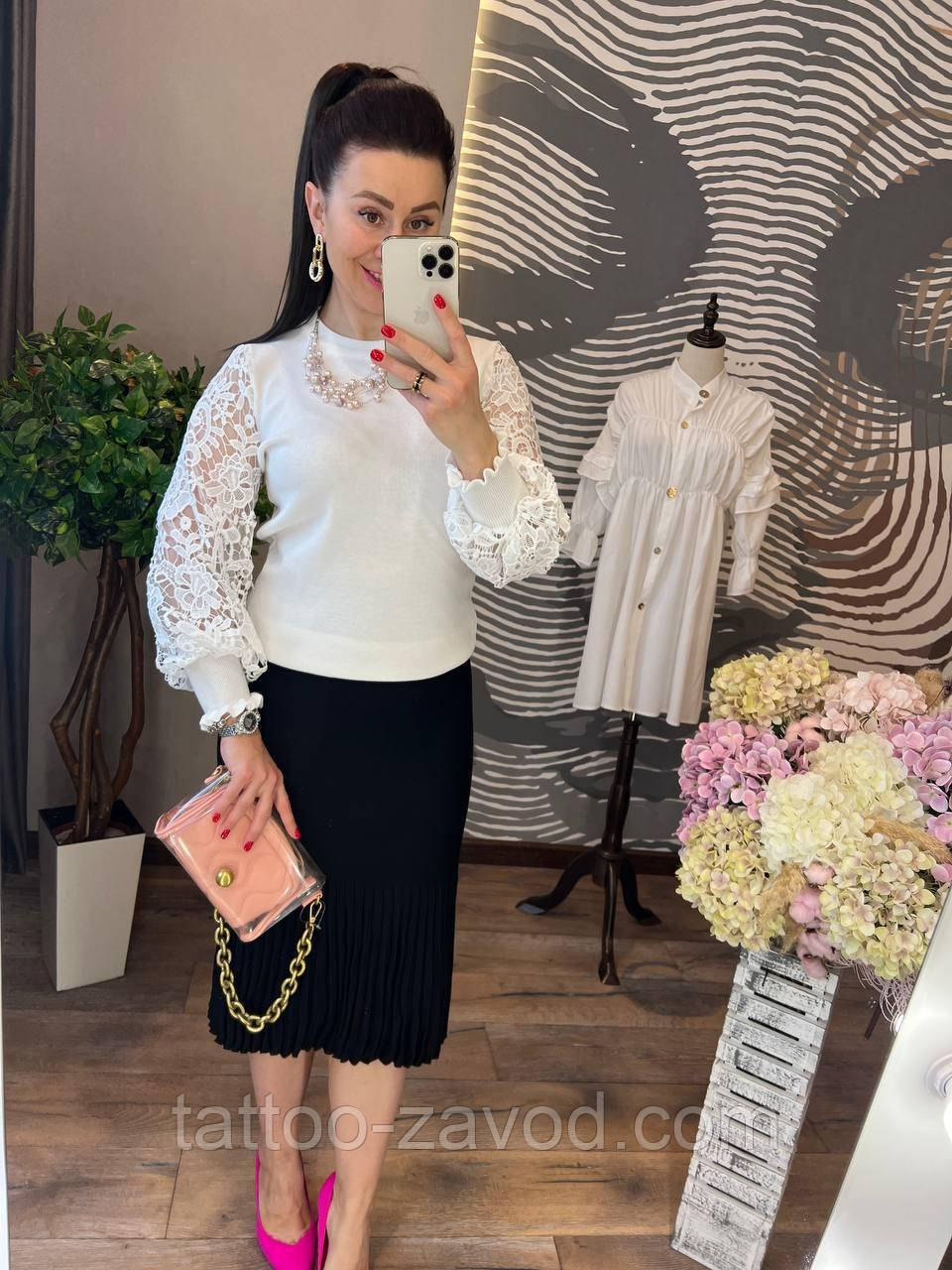 Кофта жіноча з мереживними рукавами 42-46, фото 1