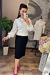 Кофта жіноча з мереживними рукавами 42-46, фото 4