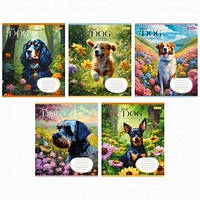 Зошит шкільний 1Вересня 12 аркушів клітинка Floral dog (25)