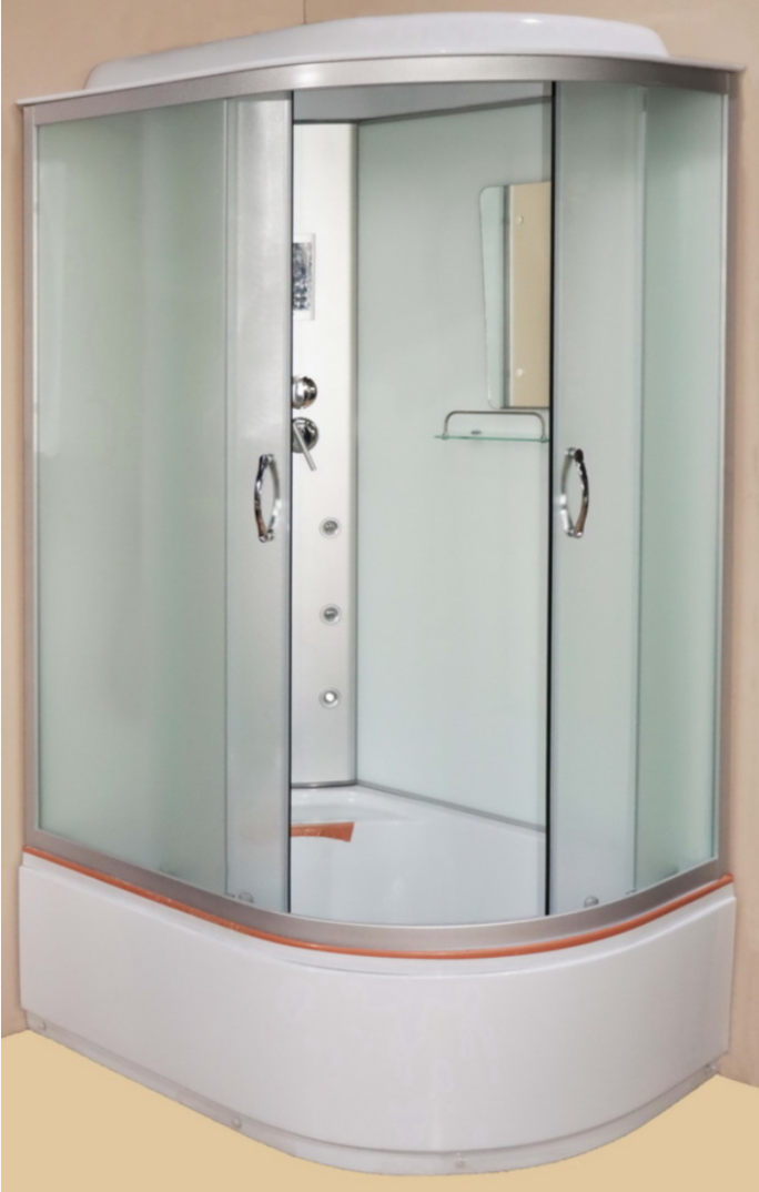 Душовий гідробокс 120*80*210 см двері скло Matt, заднє скло white, витяжка, підсвічування (лівосторонній)