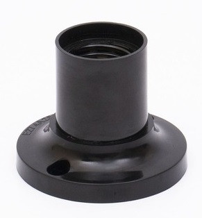 Патрон прямий Е27 карболит, трьохконтактний, фото 1