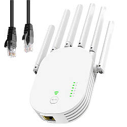 Підсилювач WI-FI сигналу, 300Мбіт/с, від мережі, 6 антен, LV-WR60T / Ретранслятор WiFi / Вай фай підсилювач