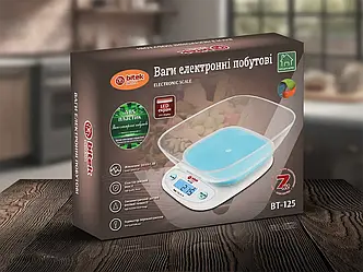 Ваги електронні побутові 7кг кухонні з прямокутною чашею BITEK BT-125 40шт 6506