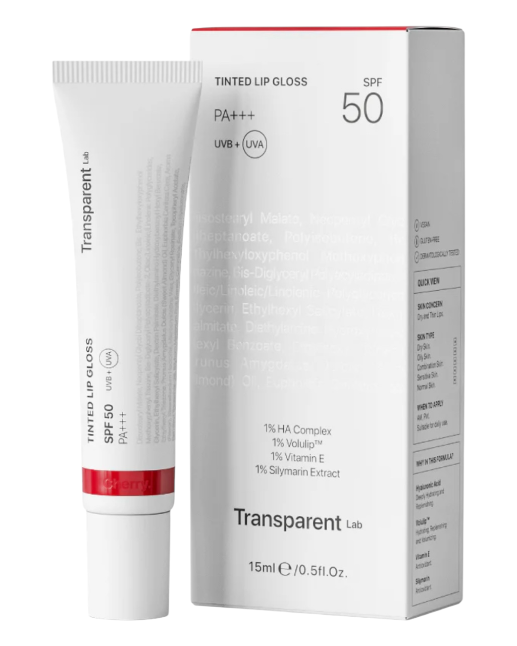 Бальзам для губ Transparent Lab Tinted Lip Gloss вишня Cherry SPF50 15 мл, фото 1