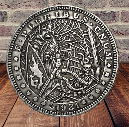 Сувенір монета долар США Банк 1921г "Встоялися тільки обладунки". Hobo Coin American Morgan, фото 1