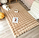 Килимок приліжковий для дому "Кролик" 150 х 200 см Бежевий, у туалет або на балкон хутряний, поліестер, фото 2