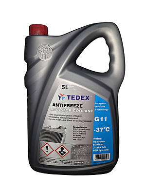Антифриз TEDEX Antifreeze - 37 G11, червоний (кан.5л), фото 1
