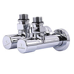 Кран вентильний кутовий з американкою SOLOMON LUX 1/2″ CHROM 7777 (2шт. КОМПЛЕК )   (1уп)