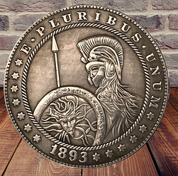 Сувенір монета долар СШАang 1893г "Воїн зі щитом". Hobo Coin American Morgan