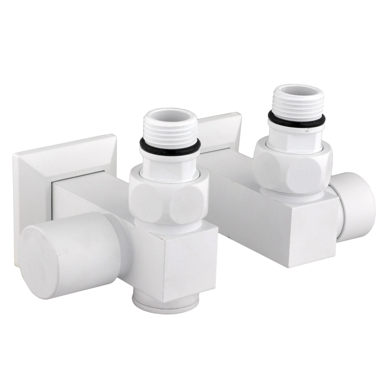 Набір Кран вентильний кутовий з американкою SOLOMON LUX 1/2″CUBE WHITE 8888_ТЕН (1уп), фото 1