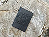 Обкладинка ВІЙСЬКОВИЙ КВИТОК шкіряна чорна з Гербом України Тризуб тиснення, фото 2