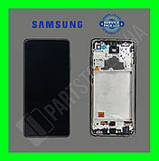 Дисплей Samsung A725 Black A72 2021 (GH82-25460C) сервісний оригінал у зборі з рамкою (зрозумілий із телефона)