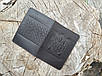 Обкладинка ПАСПОРТ чоловіча шкіряна коричнева з тисненням Тризуб Герб України, фото 3