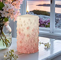 Силіконова форма молд для виготовлення свічок "Квіткові візерунки"