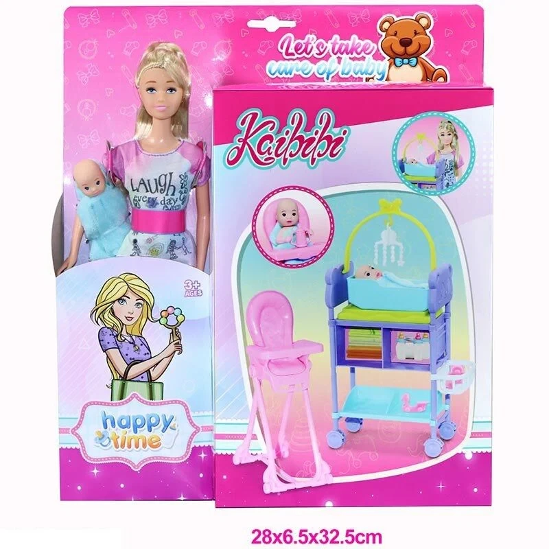 Ігровий набір Kaibibi (лялька, немовля, аксесуари, ліжечко з мобілем, у коробці) WG 207, фото 1