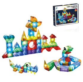 Конструктор магнітний 2206, 134 деталі, підсвічування