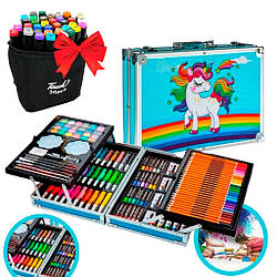 Набір для малювання 145шт + Подарунок Скетч маркери 36шт / Дитячий набір для творчості / Набір художника