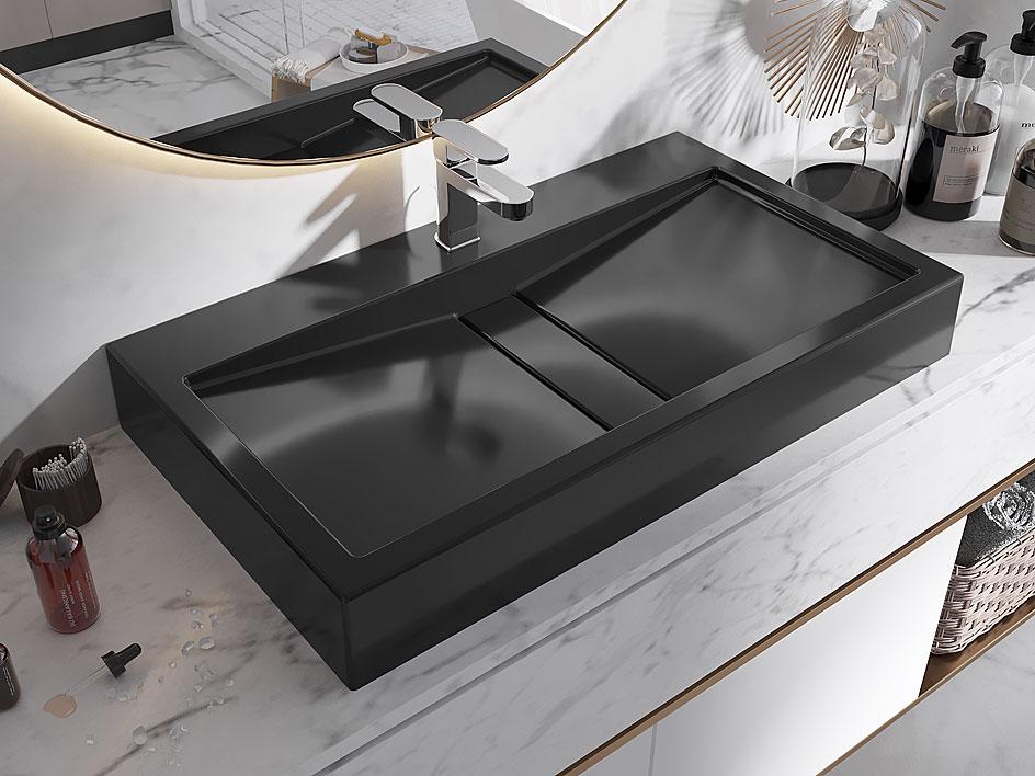 Раковина, Умивальник, накладний Luxor MILENIUM 80 Black