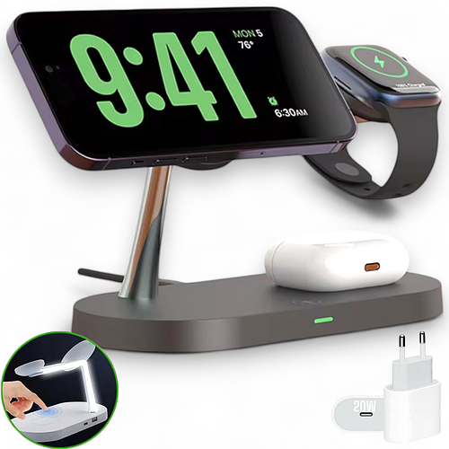Magsafe беспроводная зарядка 3 в 1 док станция QINETIQ T268 35W для ...