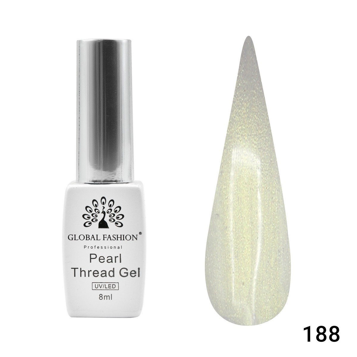 Гель-лак Global Fashion Pearl Thread 188, 8 мл