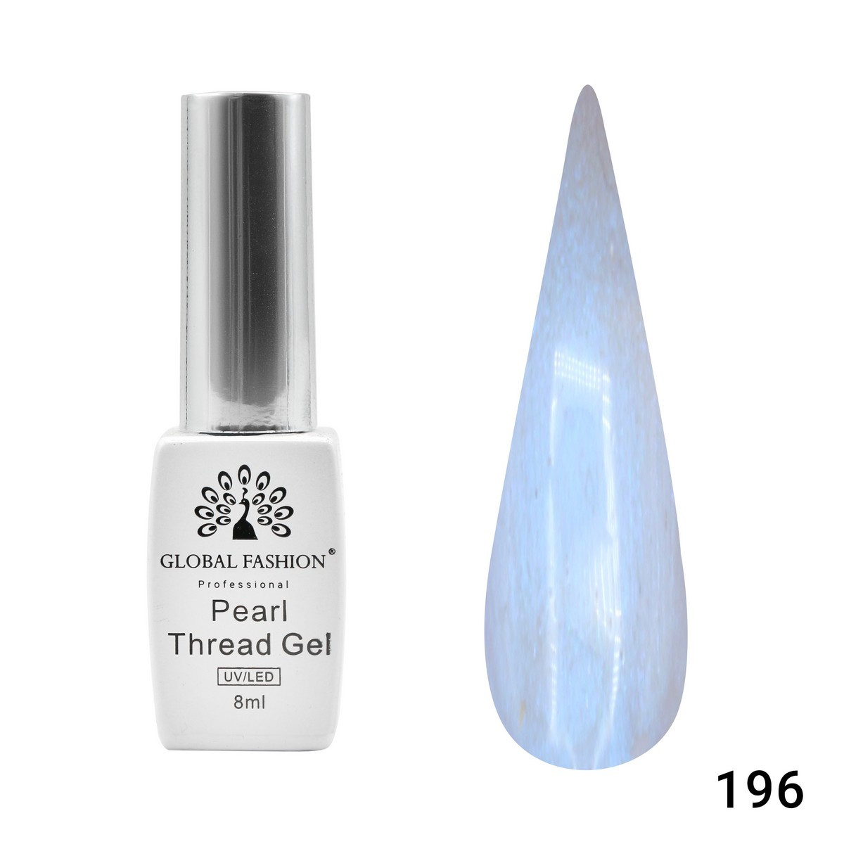 Гель-лак Global Fashion Pearl Thread 196, 8 мл