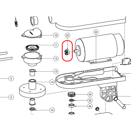 Шестерня 15 зубів на вал мотора для міксера Sirman Plutone Lt7 / Minneapolis (CINP7-50405076), фото 2