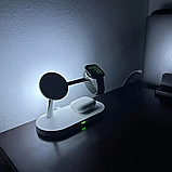 Бездротовий зарядний пристрій 5 в 1 Magnetic 15W White, фото 4