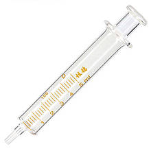 УЦІНКА! Шприц скляний багаторазовий (поршень скло) 5 ml / брак лиття