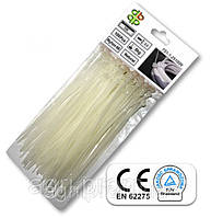 Стяжки кабельные пластиковые белые Neutral 7.6*200мм (100шт)