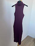 Zara Сукня міді фіолетова в рубчик S, фото 2