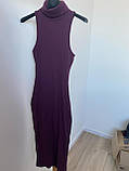Zara Сукня міді фіолетова в рубчик S, фото 3