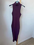 Zara Сукня міді фіолетова в рубчик S, фото 4