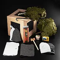 Чоловічий набір для лазні та сауни Подарунковий банний комплект для чоловіка Приладдя в лазню подарунок чоловікові