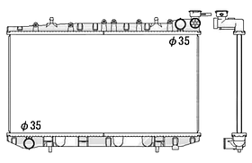Радіатор охолодження двигуна Nissan Almera N15 95-99 Koyorad МКПП; 647X340X16; JAPAN; (2.0/1.6 16V/2.0 16V)