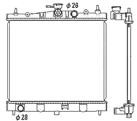 Радіатор охолодження двигуна Nissan Micra K12 03-10 Koyorad МКПП; 445X380X16; JAPAN; (1.2/1.4)
