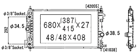 Радіатор охолодження двигуна Chevrolet Cruze EUR 09-16 Koyorad АКПП/МКПП; 680X387X27; (1.7 CDI/2.0 D/1.7 CDTI/2.0 CDTI)