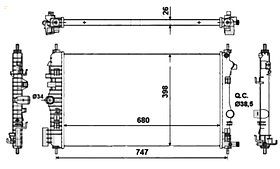 Радіатор охолодження двигуна Chevrolet Malibu 12-15 Koyorad МКПП; 680X379X26; (2.0 D/2.0 CDTI)