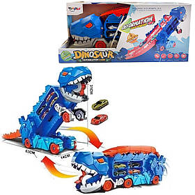 Трейлер Динозавр механічний розкладний трап 2 металопластикові машинки 63*14*31см (MH176/ZS-111)