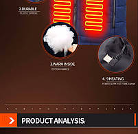 Жилет із підігрівом унісекс L синій, фото 5