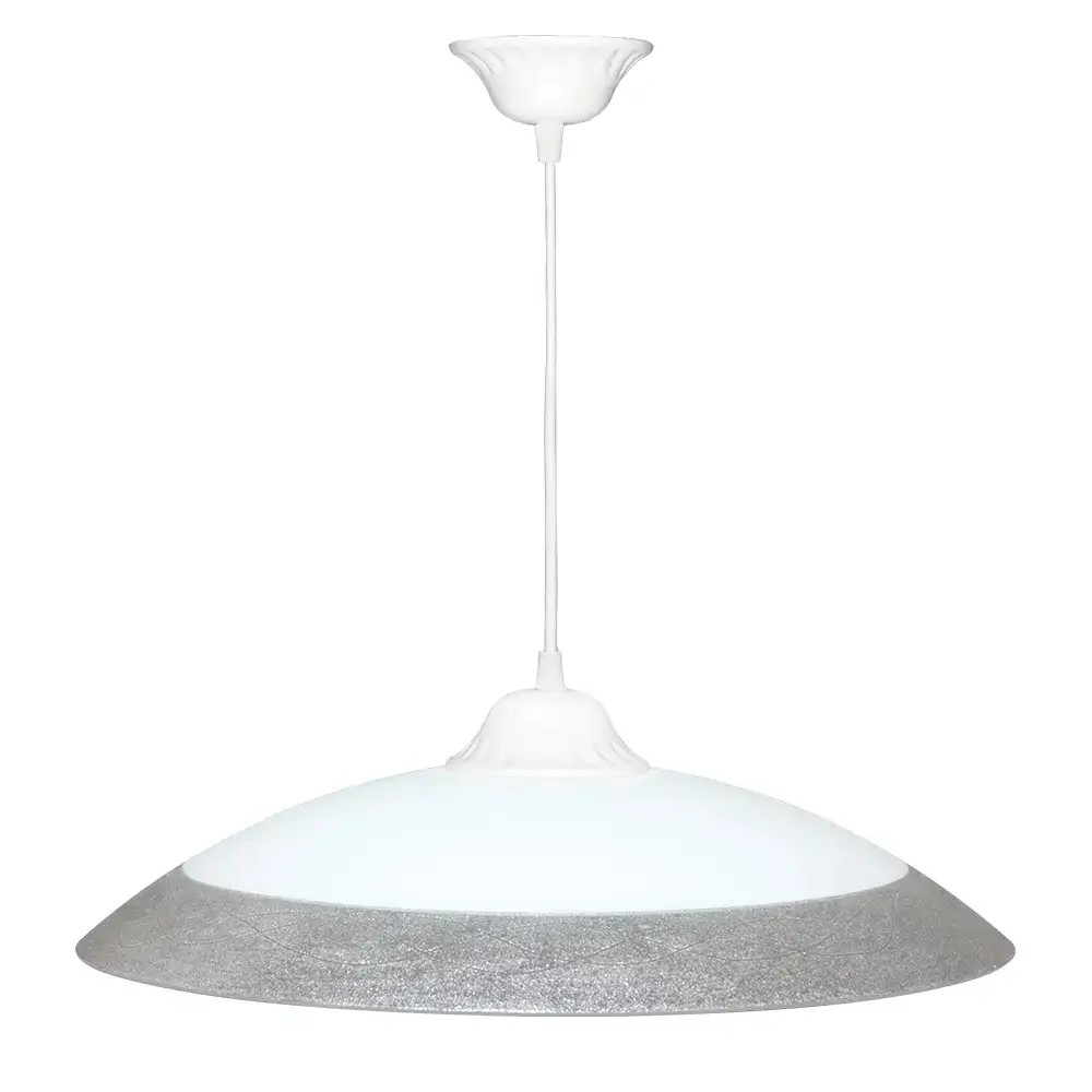 Світильник підвісний скляний Декора 26140 Міраж d400 1x60Вт Е227 срібло