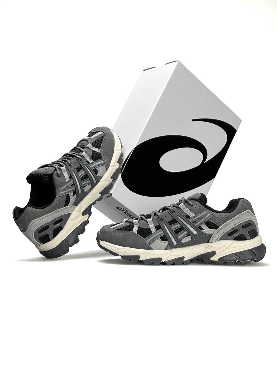 Кросівки чоловічі ASICS Gel-Sonoma 15-50 Black Grey Beig, кеди Асікс замша текстиль сірі. Чоловіче взуття