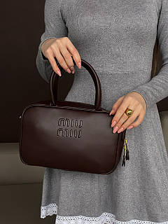 Сумка жіноча Miu Miu Top-Handle Bag шкіра бургунди