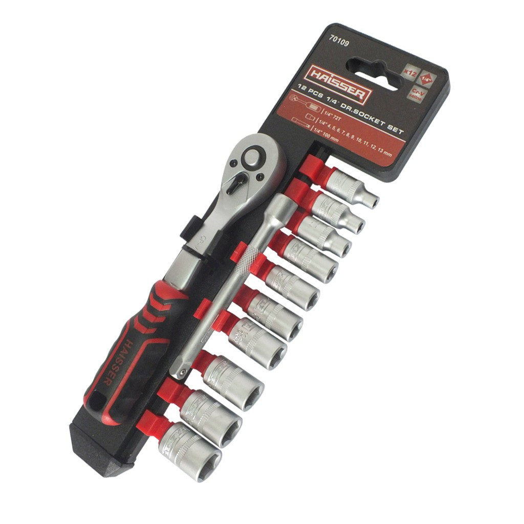 Набір насадок торцевих з тріскачкою Haisser 12 шт 1/4