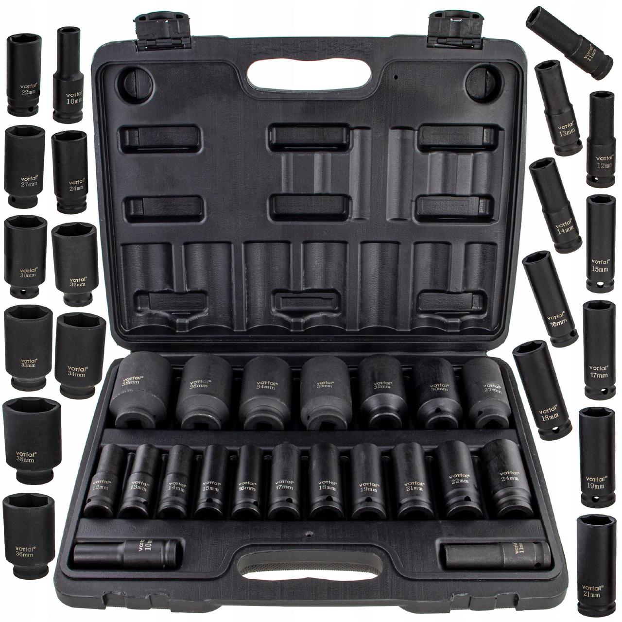 Набір торцевих ударних головок 10-38 мм 1/2" 20 од. V08120