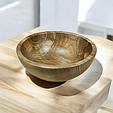 Дерев'яний салатник з цільного горіха. Діаметр 23см., фото 2