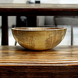 Дерев'яний салатник з цільного горіха. Діаметр 23см., фото 5
