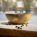 Дерев'яний салатник з цільного горіха. Діаметр 23см., фото 6