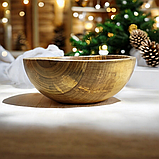 Дерев'яний салатник з цільного горіха. Діаметр 23см., фото 7