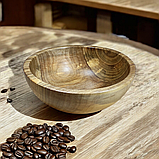 Дерев'яний салатник з цільного горіха. Діаметр 23см., фото 8